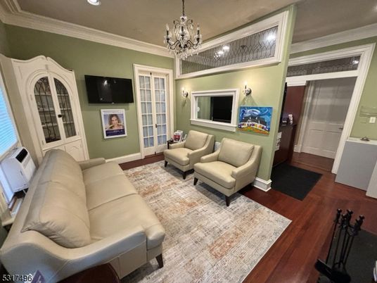 Chandelier, Interior, Living room, Recessed Lighting, Wood Texture Flooring