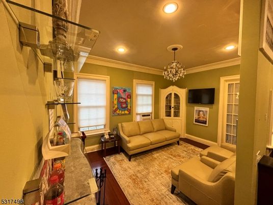 Chandelier, Interior, Living room, Recessed Lighting