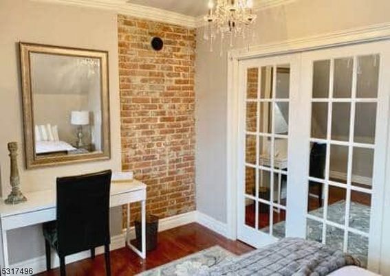 Chandelier, Interior, Stone Walls, Wood Texture Flooring