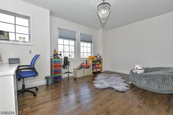 Chandelier, Home Office, Interior, Wood Texture Flooring