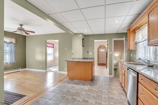 Interior, Kitchen, Recessed Lighting, Wood Texture Flooring
