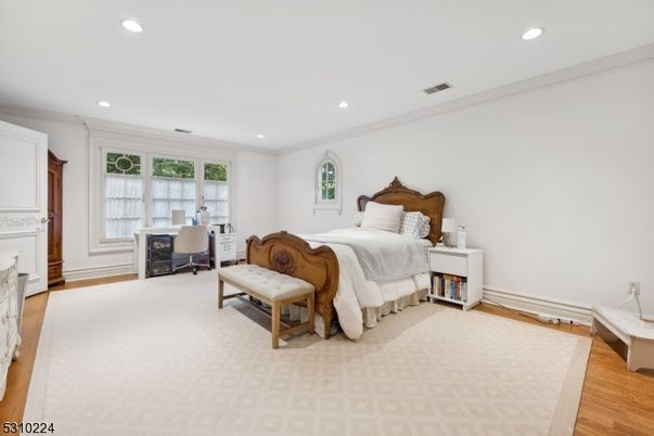 Bedroom, Home Office, Interior, Recessed Lighting, Wood Texture Flooring