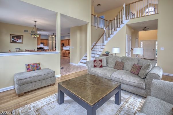 Interior, Kitchen, Living room, Pendant Lights, Recessed Lighting, Wood Texture Flooring