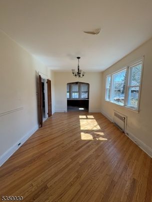 Chandelier, Empty room, Interior, Wood Texture Flooring