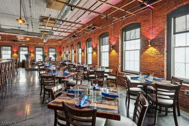 Dining room, Interior, Pendant Lights, Stone Walls