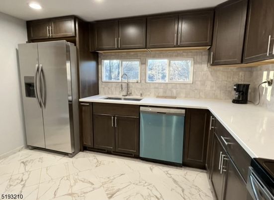Interior, Kitchen, Marble, Recessed Lighting, Stainless Steel Appliances
