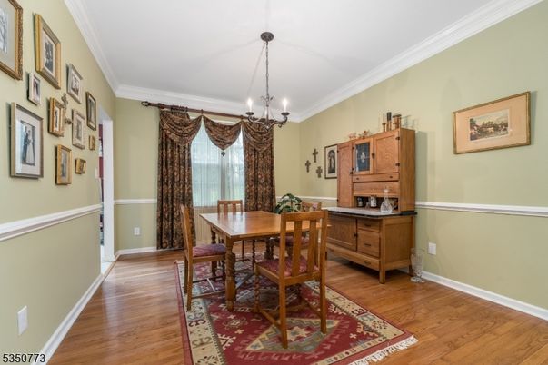 Chandelier, Dining room, Interior, Pendant Lights, Wood Texture Flooring