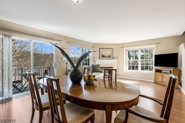 Dining room, Fireplace, Interior, Wood Texture Flooring