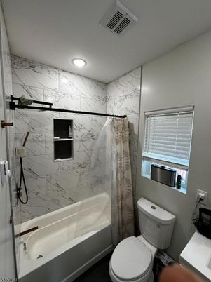 Bathroom, Interior, Marble Walls, Recessed Lighting