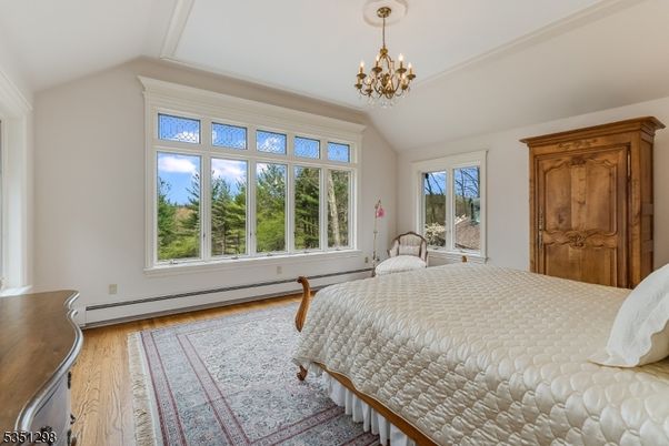 Bedroom, Chandelier, Interior, Wood Texture Flooring