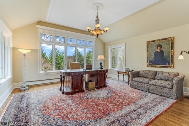 Chandelier, Home Office, Interior, Wood Texture Flooring