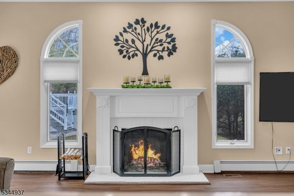 Fireplace, Interior, Wood Texture Flooring