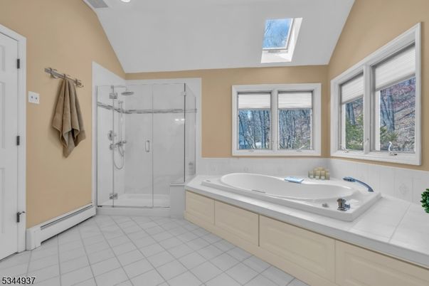 Bathroom, Glass Shower, Interior, Recessed Lighting, Tile Countertops