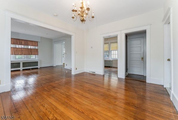 Chandelier, Empty room, Interior, Wood Texture Flooring