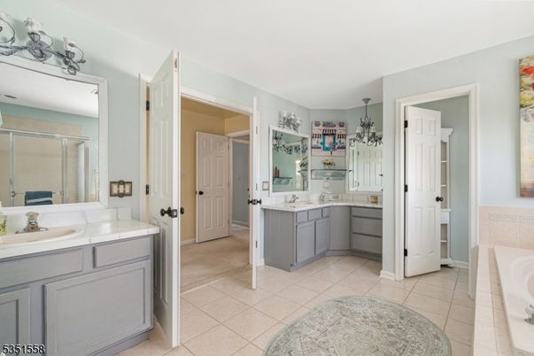 Bathroom, Dual Sink Vanities, Glass Shower, Interior