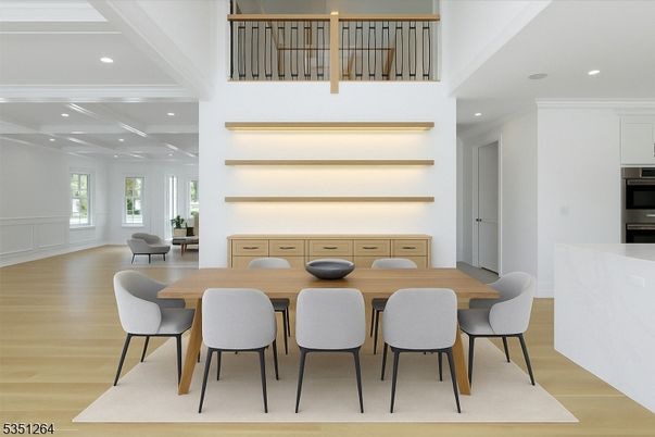 Dining room, Interior, Kitchen, Recessed Lighting, Wood Texture Flooring