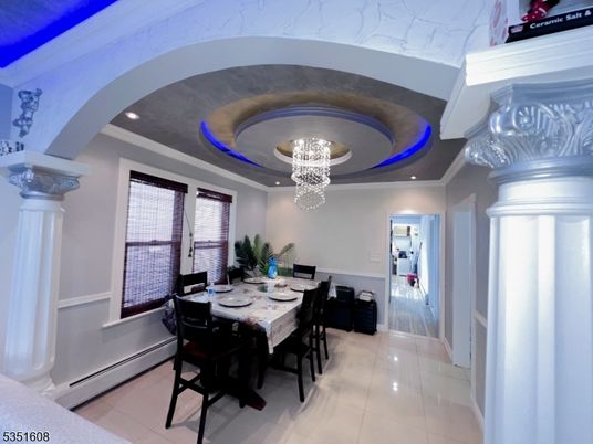 Chandelier, Dining room, Interior, Recessed Lighting