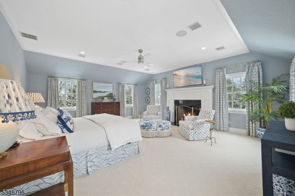 Bedroom, Fireplace, Interior, Recessed Lighting