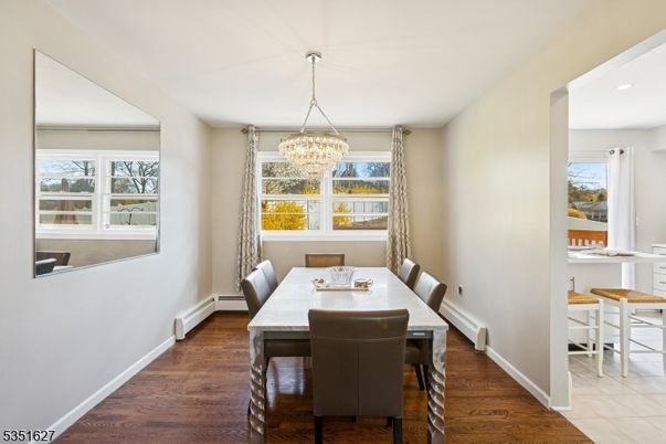Chandelier, Dining room, Interior, Recessed Lighting, Wood Texture Flooring