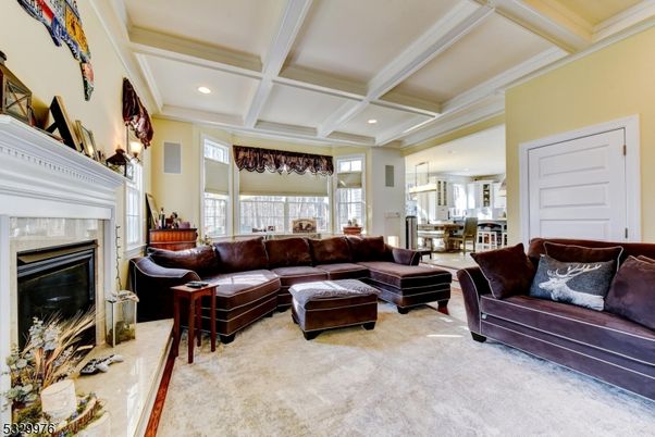 Dining room, Fireplace, Interior, Living room, Pendant Lights, Recessed Lighting