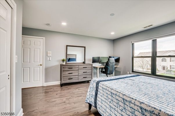 Bedroom, Home Office, Interior, Recessed Lighting, Wood Texture Flooring