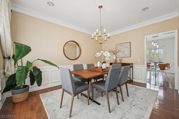 Chandelier, Dining room, Interior, Pendant Lights, Wood Texture Flooring