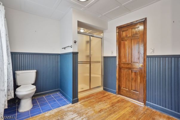 Bathroom, Glass Shower, Interior, Wood Texture Flooring