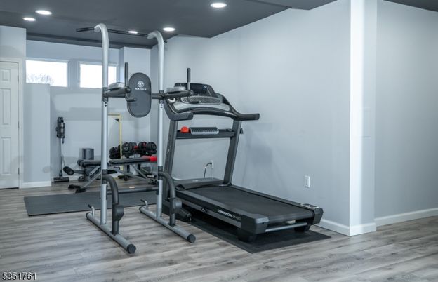 Fitness Equipment, Interior, Recessed Lighting, Wood Texture Flooring