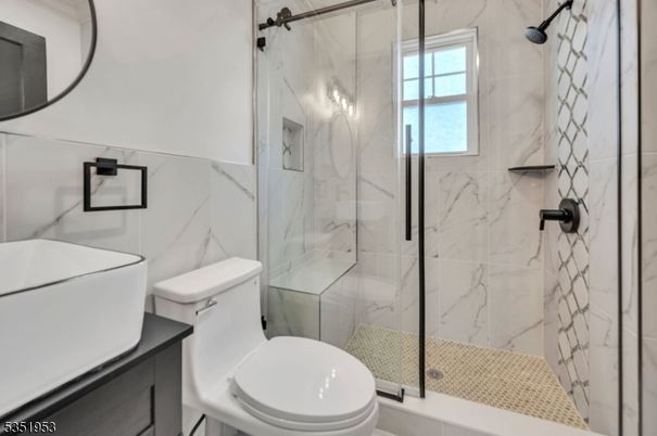 Bathroom, Glass Shower, Interior, Marble Walls