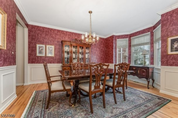 Chandelier, Dining room, Interior, Wood Texture Flooring