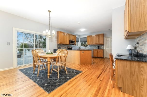 Chandelier, Dining room, Interior, Kitchen, Pendant Lights, Recessed Lighting, Wood Texture Flooring