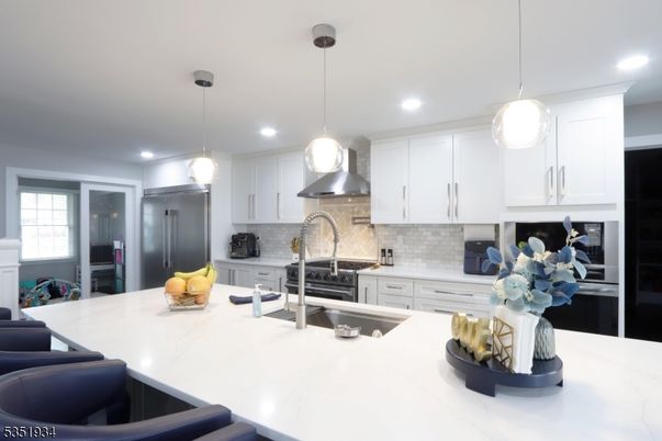 Interior, Kitchen, Pendant Lights, Recessed Lighting, Stainless Steel Appliances