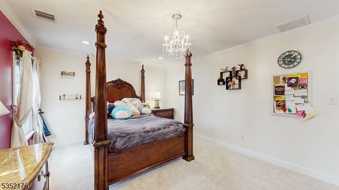 Bedroom, Chandelier, Interior, Recessed Lighting
