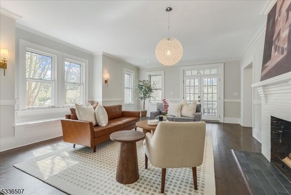Fireplace, Interior, Living room, Pendant Lights, Wood Texture Flooring