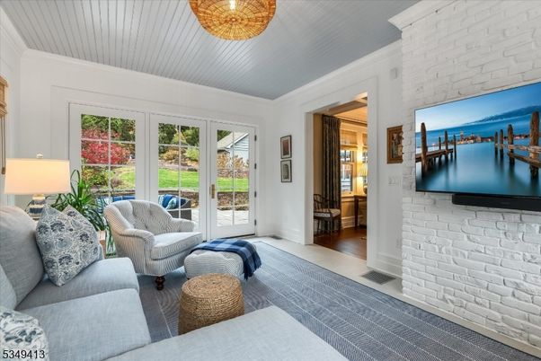 Interior, Living room, Stone Walls, Wood Texture Flooring