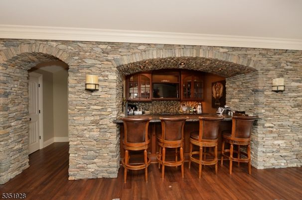 Interior, Stone Walls, Wood Texture Flooring