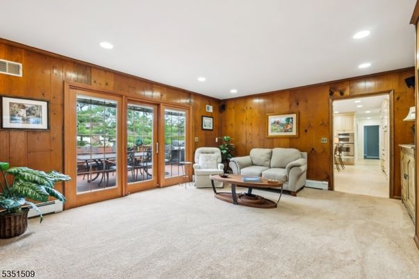Interior, Living room, Recessed Lighting, Wooden Walls