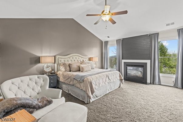 Bedroom, Fireplace, Interior