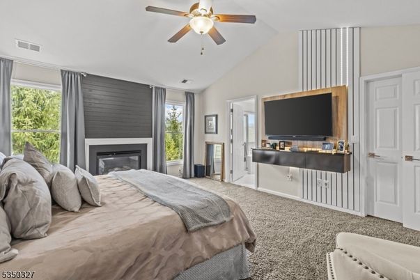 Bedroom, Fireplace, Interior