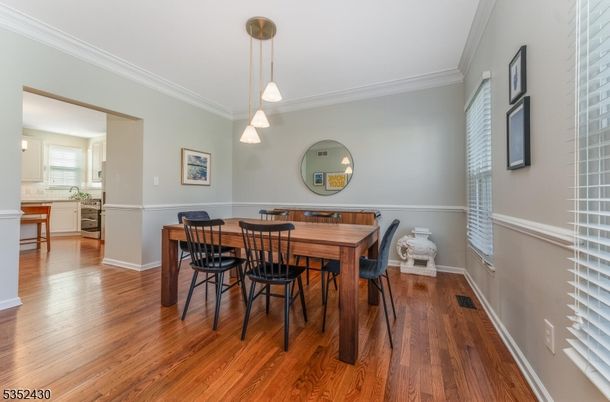 Dining room, Interior, Kitchen, Pendant Lights, Wood Texture Flooring