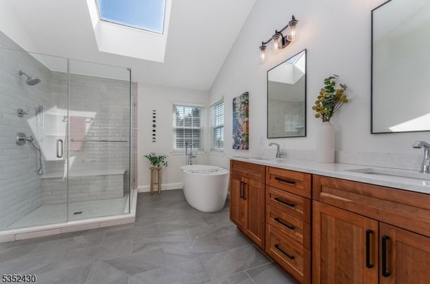 Bathroom, Dual Sink Vanities, Free Standing Baths, Glass Shower, Interior