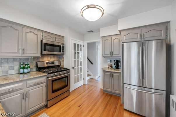 Interior, Kitchen, Stainless Steel Appliances, Wood Texture Flooring