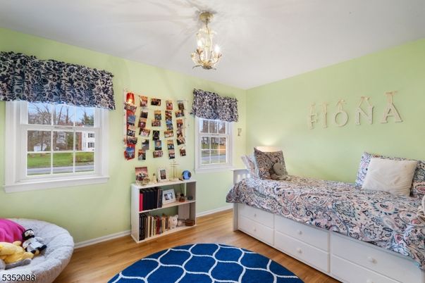 Bedroom, Chandelier, Interior, Wood Texture Flooring