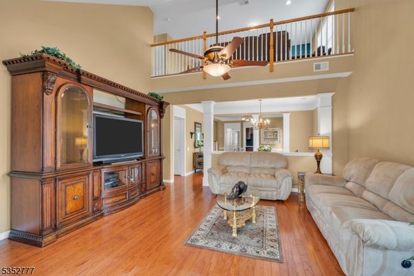 Chandelier, Dining room, Interior, Living room, Pendant Lights, Recessed Lighting, Wood Texture Flooring