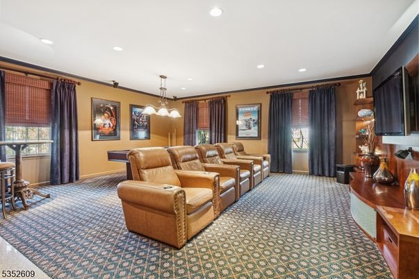 Home Theatre Room, Interior, Pendant Lights, Recessed Lighting, Theatre Room