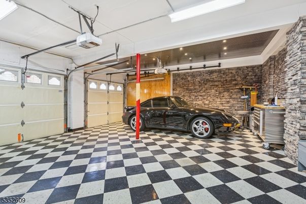 Garage, Interior, Recessed Lighting, Stone Walls
