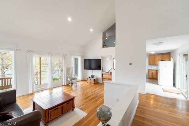 Interior, Kitchen, Living room, Recessed Lighting, Wood Texture Flooring