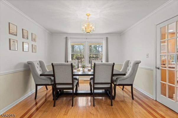 Chandelier, Dining room, Interior, Wood Texture Flooring