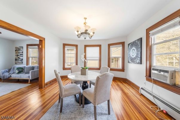 Chandelier, Dining room, Interior, Wood Texture Flooring