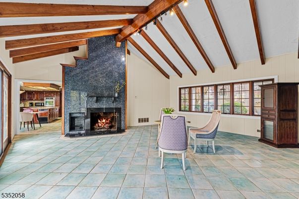 Fireplace, Interior, Wooden Beams